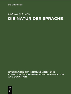 cover image of Die Natur der Sprache